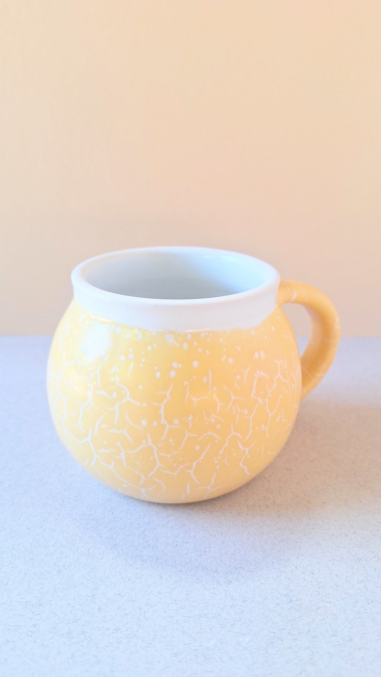 Yellow Crackle Tubbie Mug