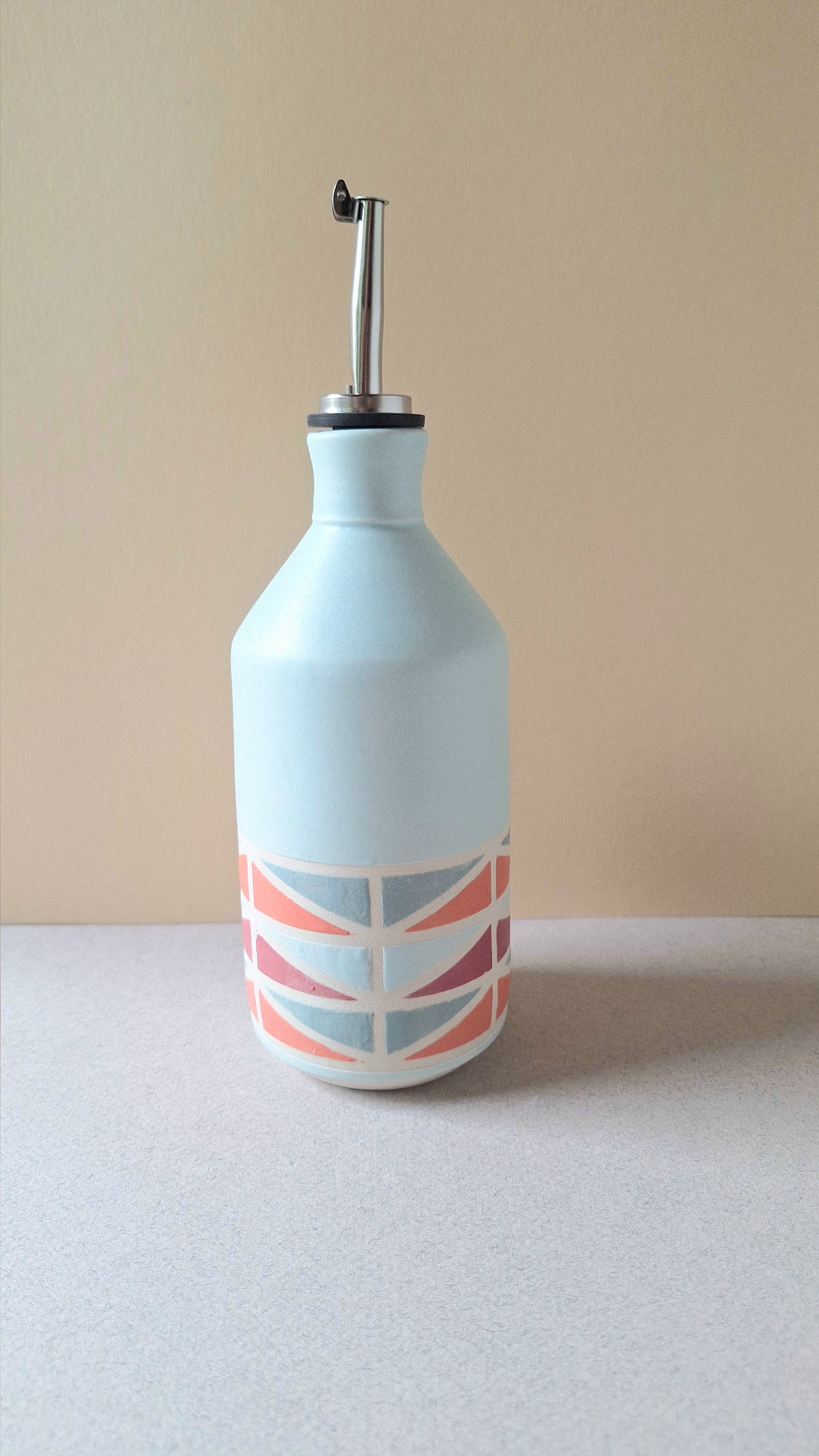 Blue Wedge Olive Oil Cruet