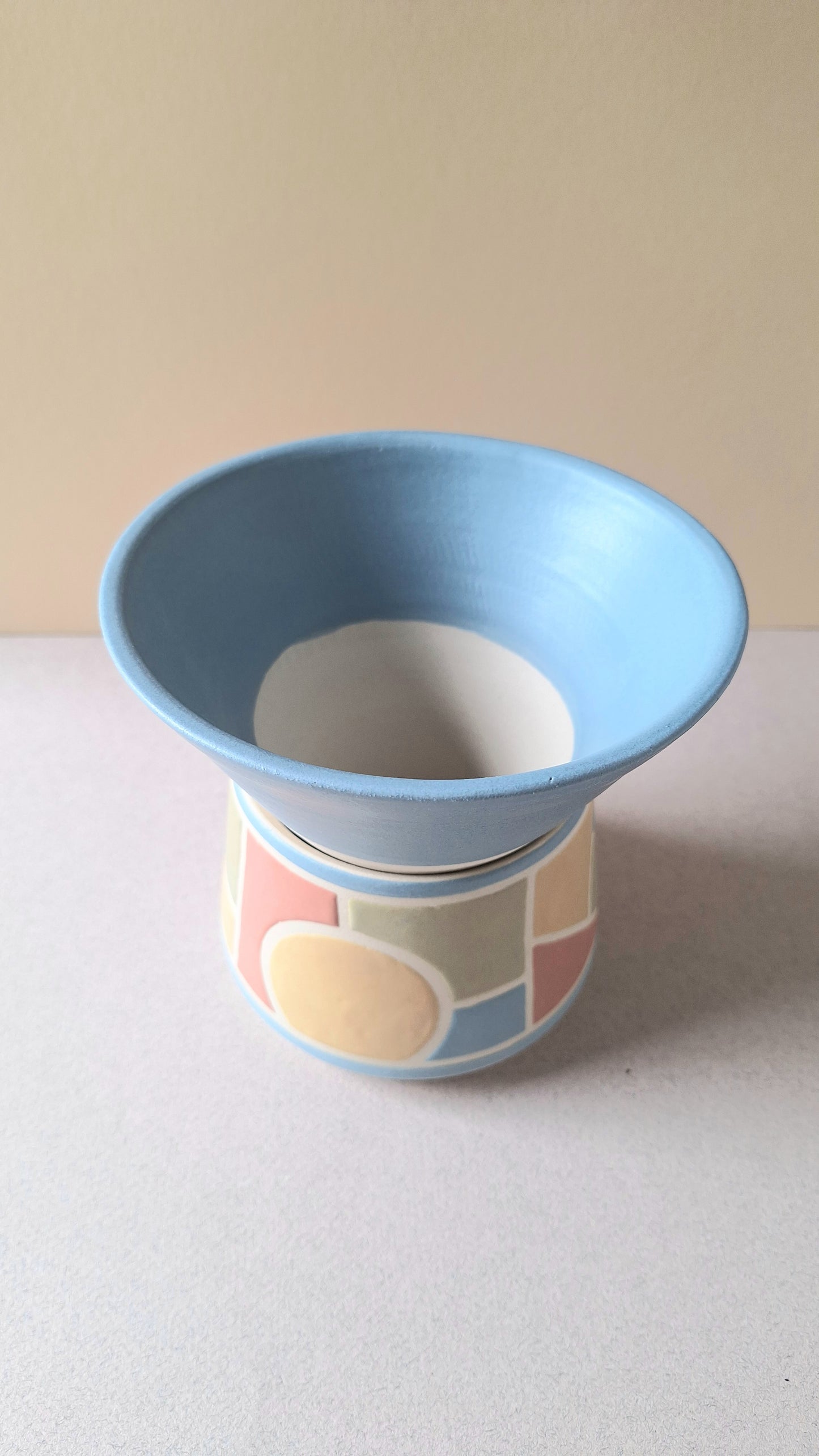 Blue Geo Angled Planter