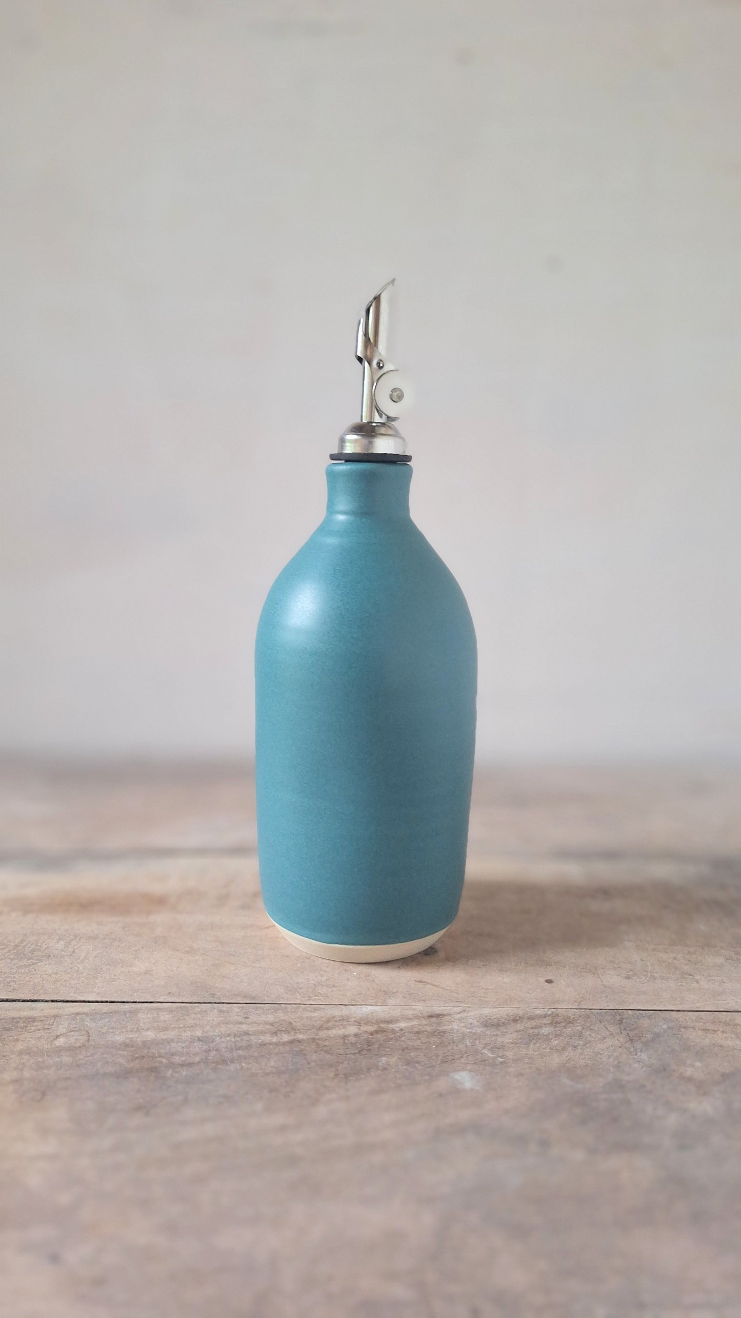 Teal Dot Olive Oil Cruet