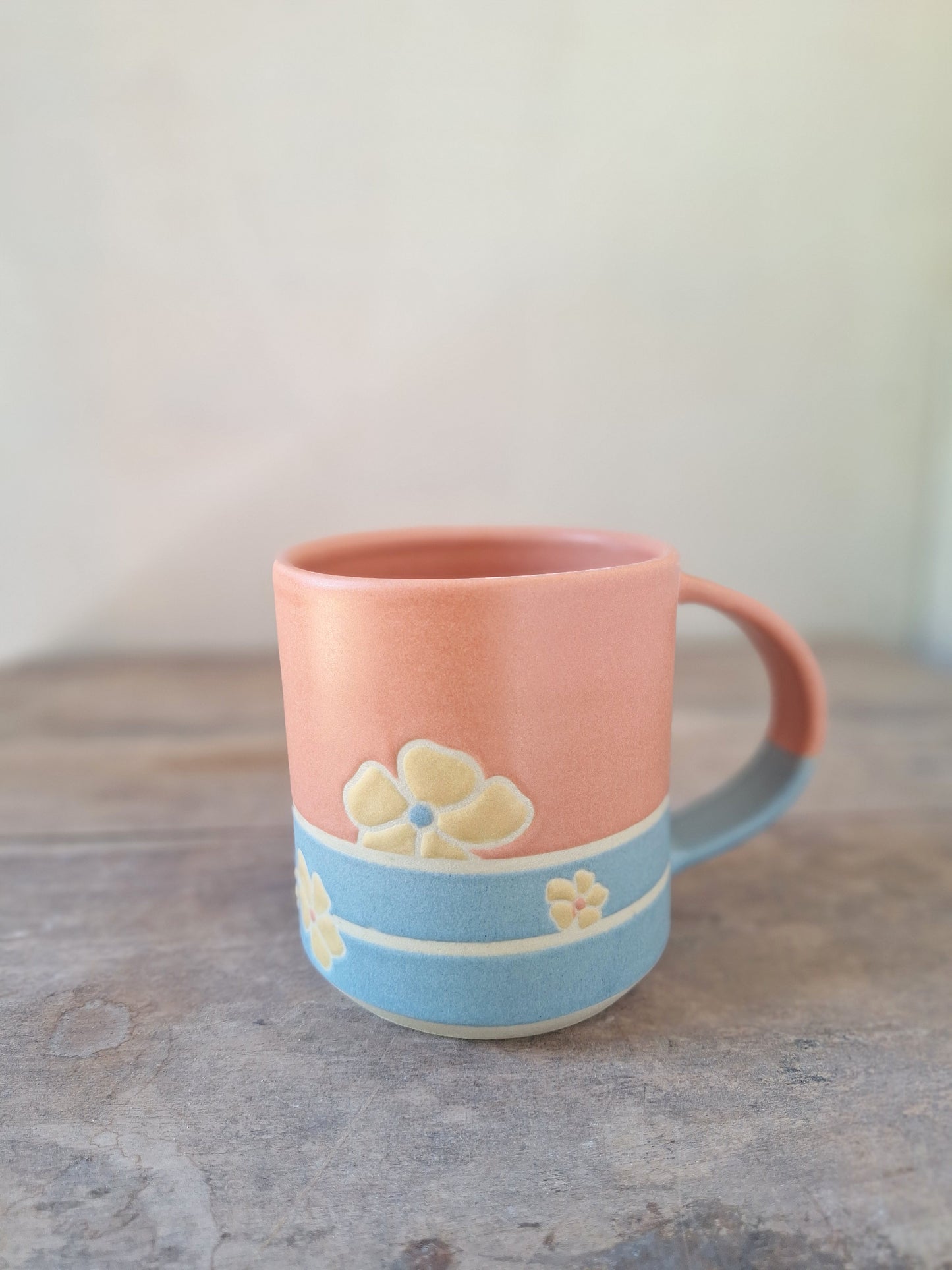 Henna/Blue Geo Flower Mug