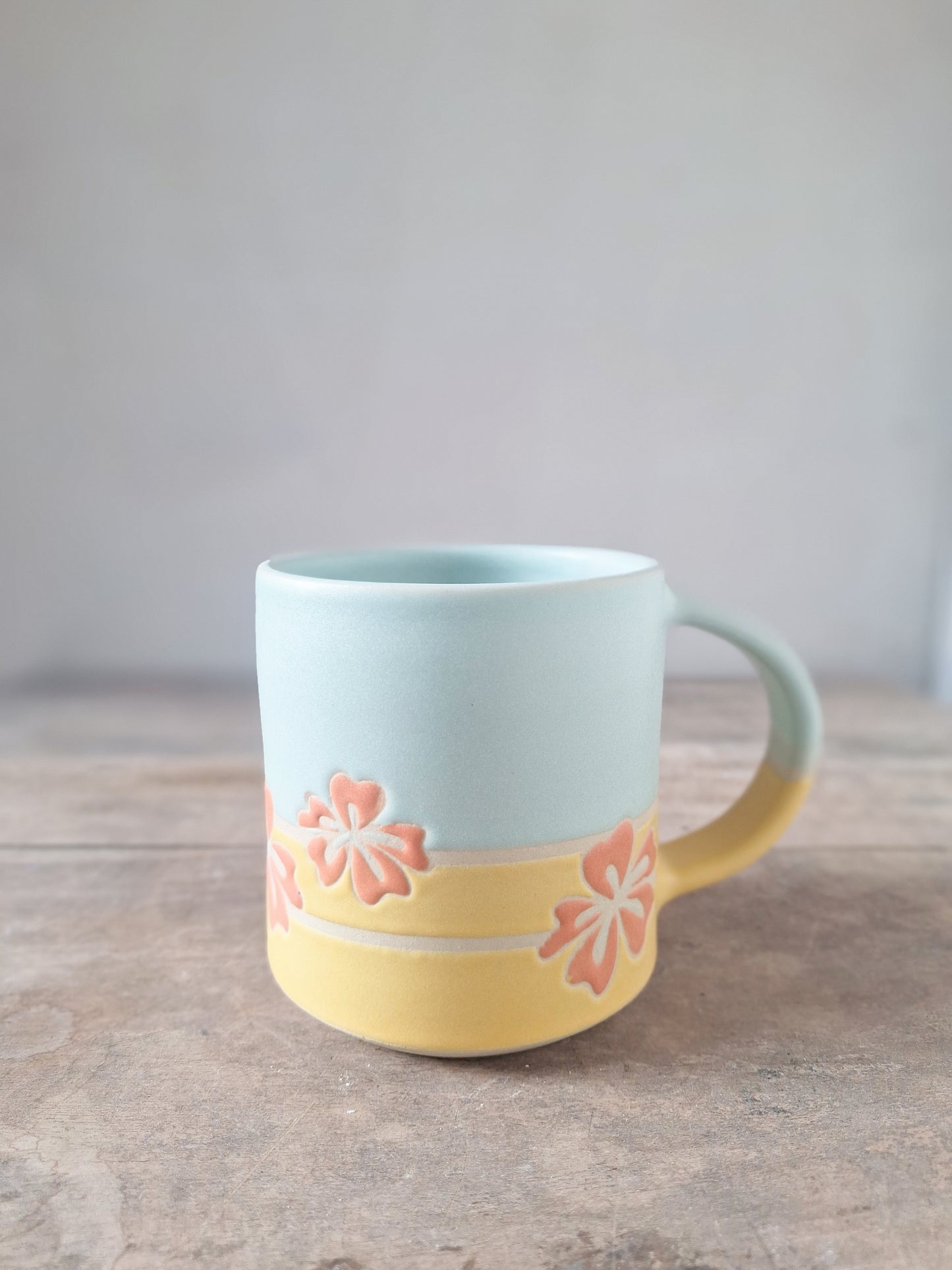 Blue/Yellow Geo Flower Mug