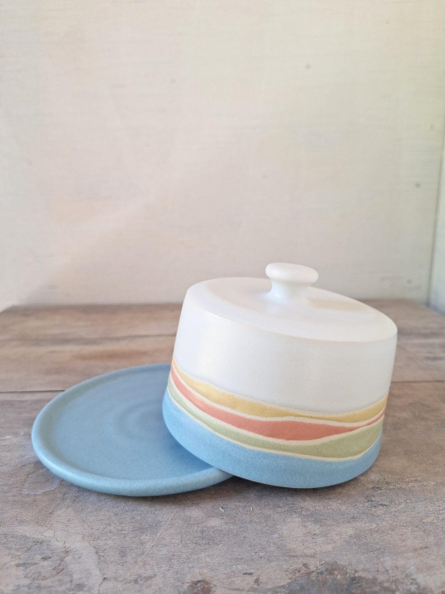 White Landscape Butter Dish