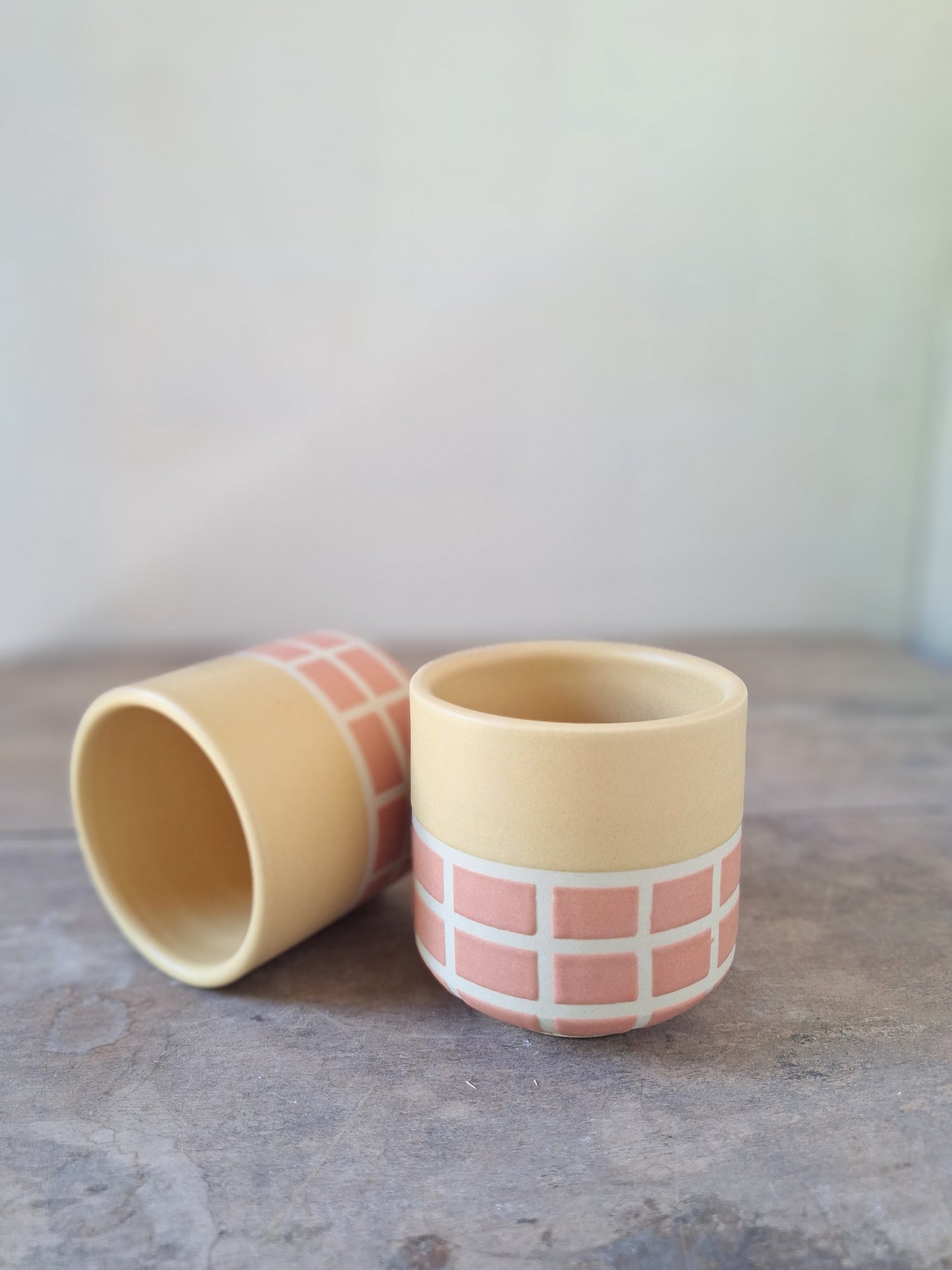 Mustard/Henna Tile Little Sippers Pair