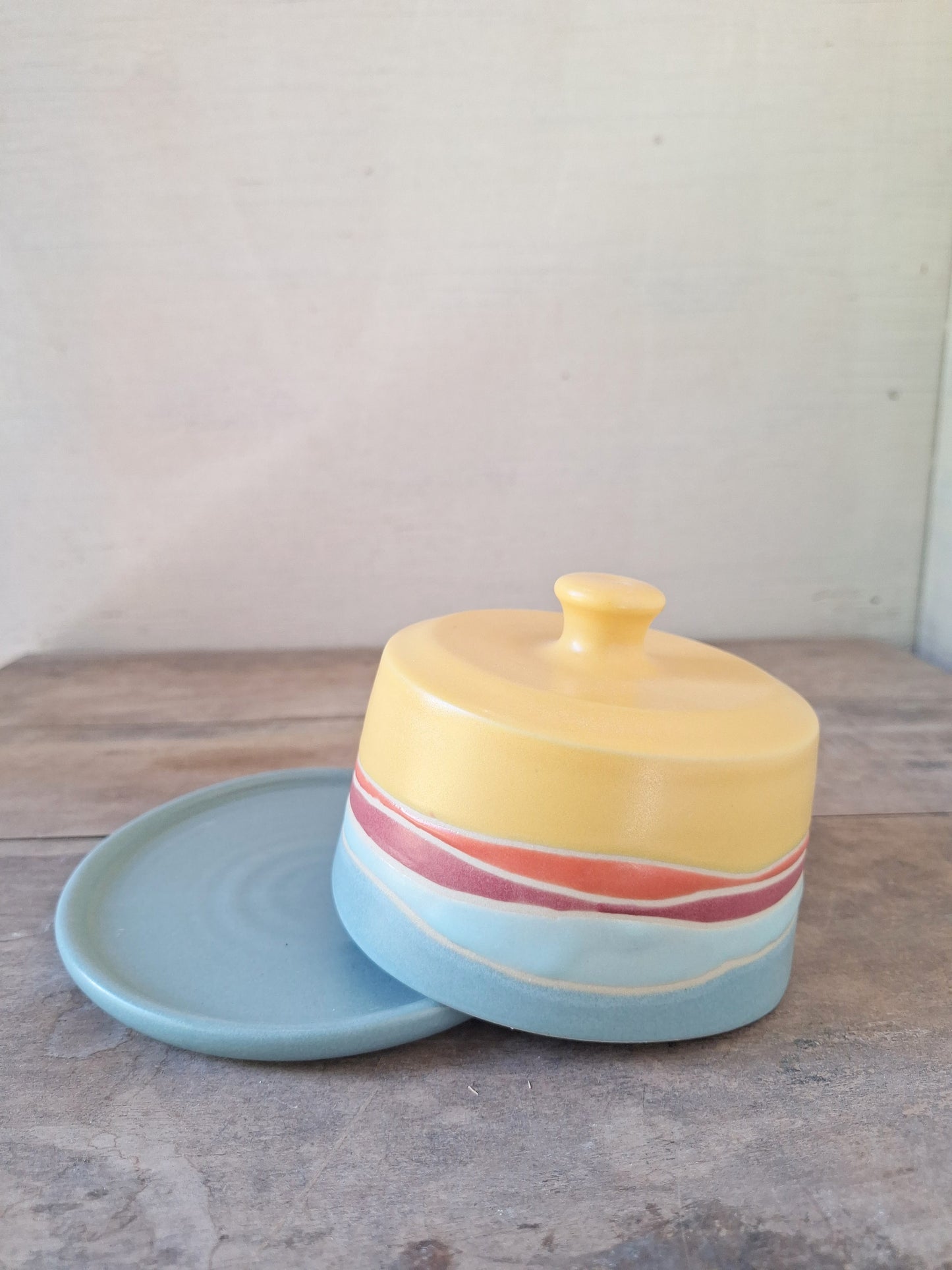Yellow Landscape Butter Dish