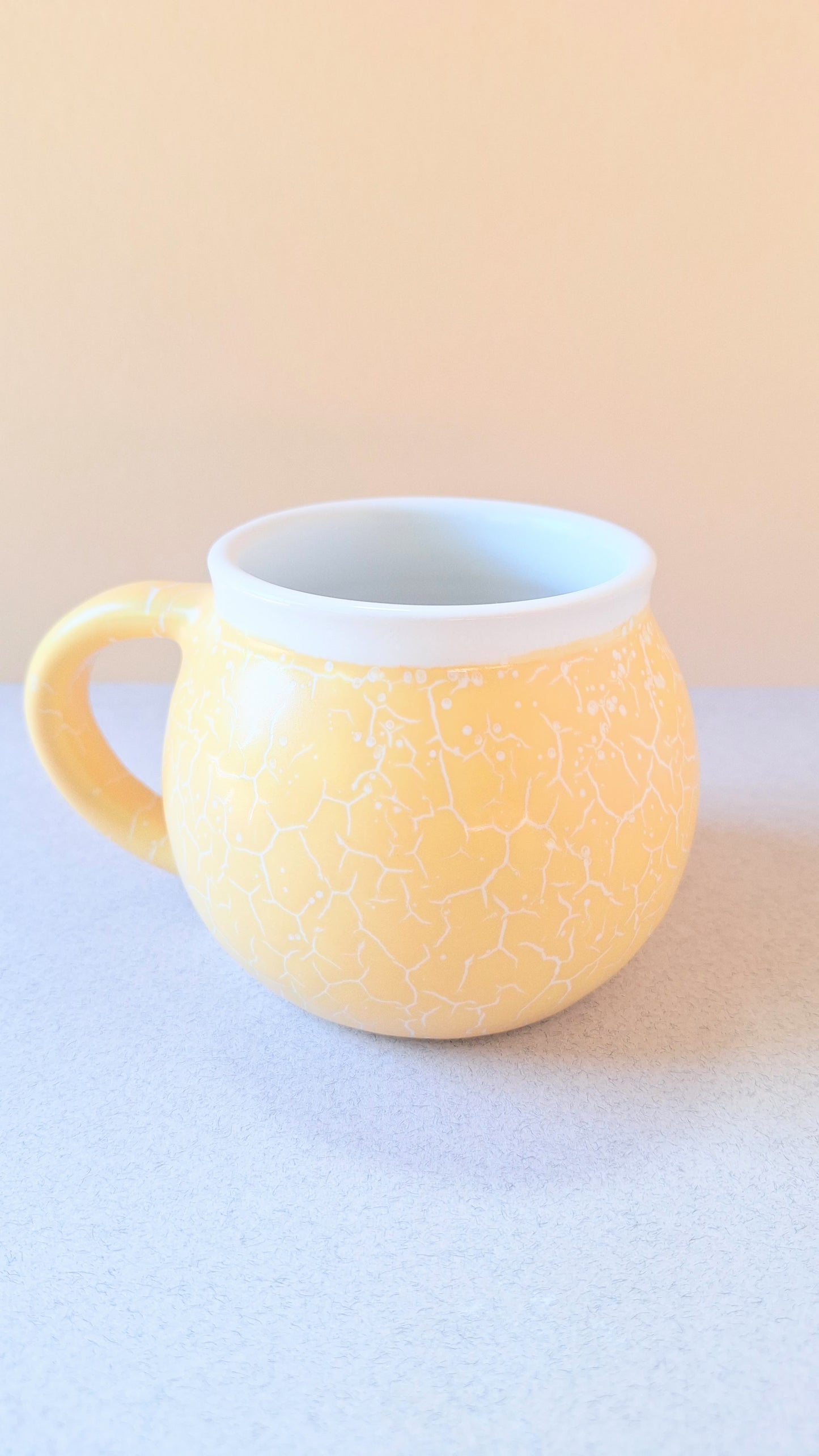 Yellow Crackle Tubbie Mug