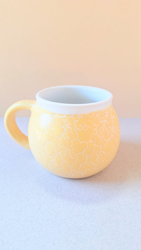 Yellow Crackle Tubbie Mug