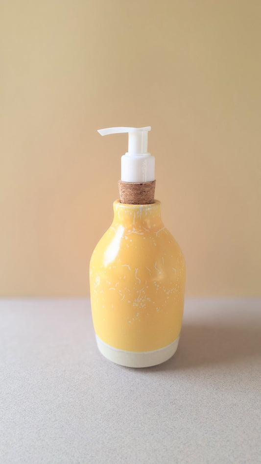 Yellow Crackle Soap Dispenser