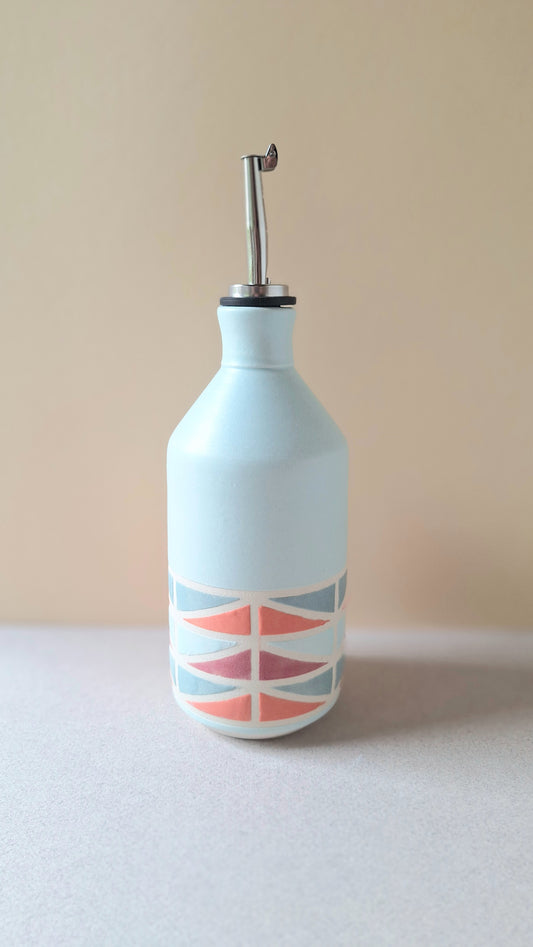 Blue Wedge Olive Oil Cruet