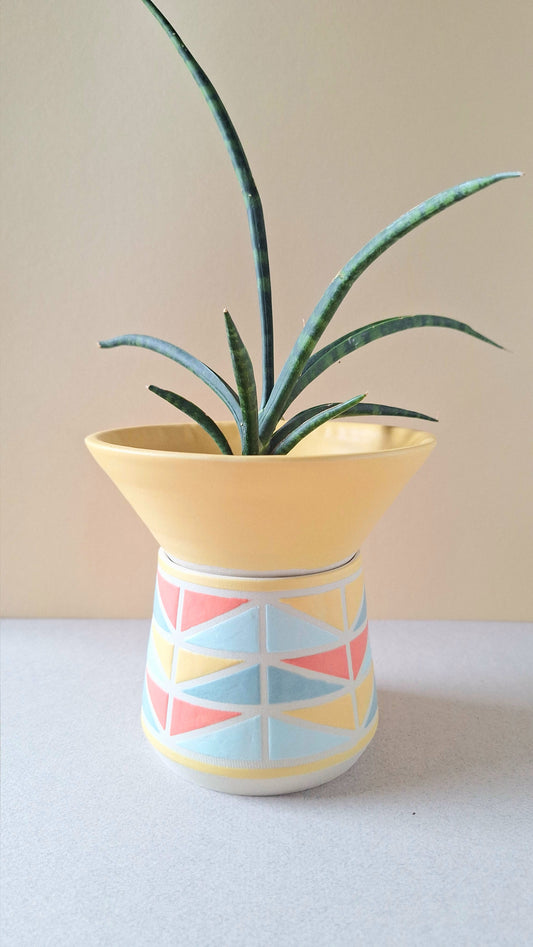 Yellow Wedge Angled Planter