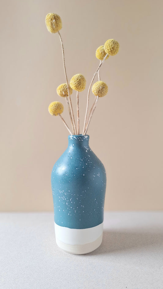 Teal Crackle Vase