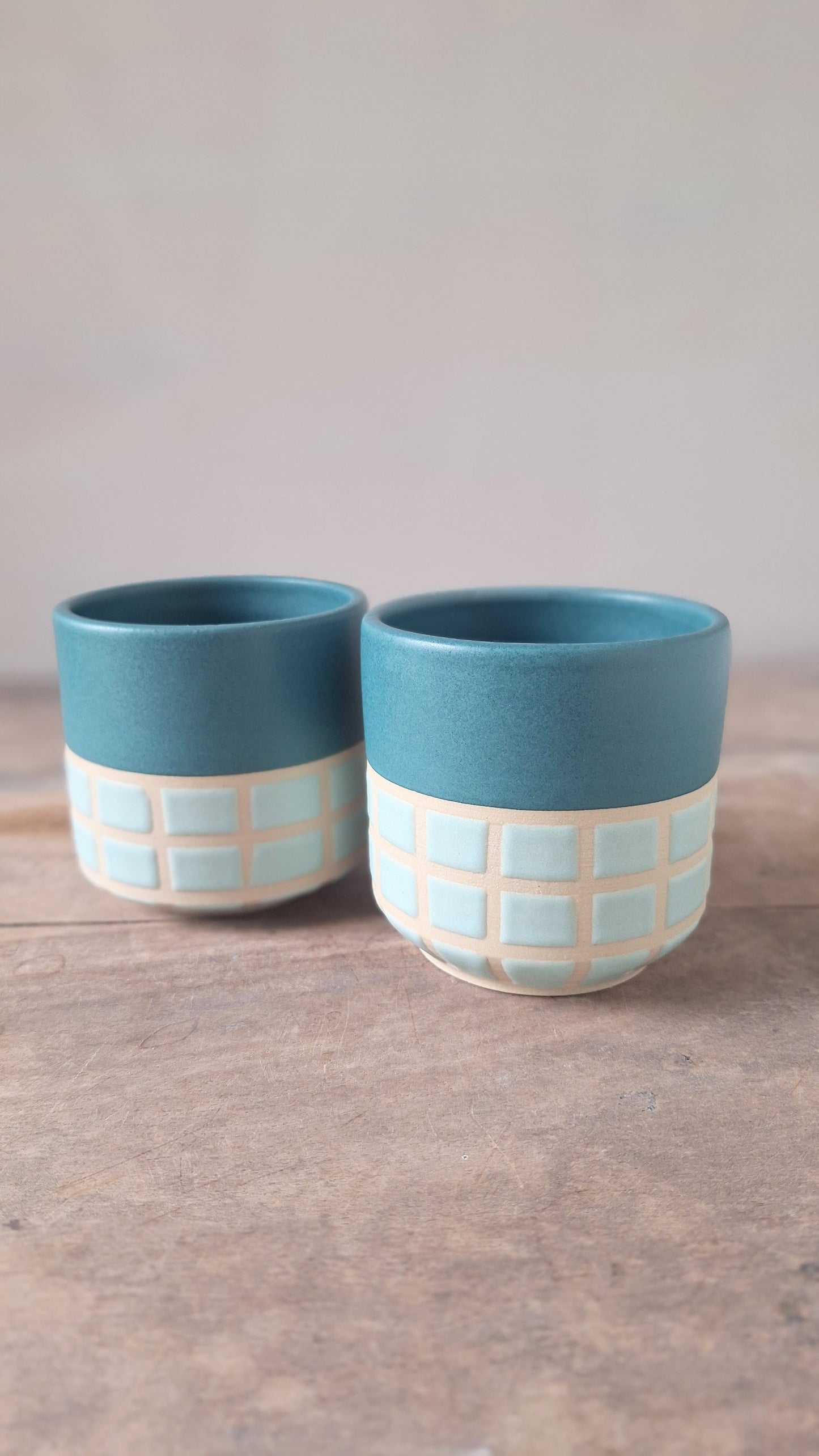Teal / Blue Tile Little Sippers Pair