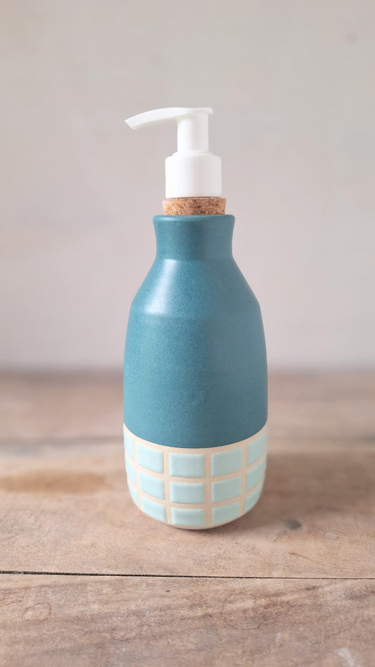Teal / Blue Tile Soap Dispenser