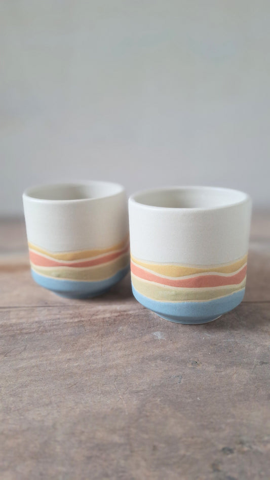 White Landscape Little Sippers Pair