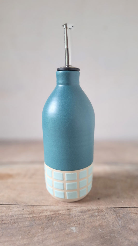 Teal / Blue Tile Olive Oil Cruet