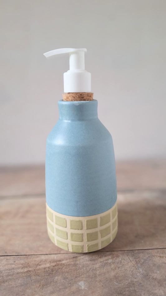 Blue / Avocado Tile Soap Dispenser