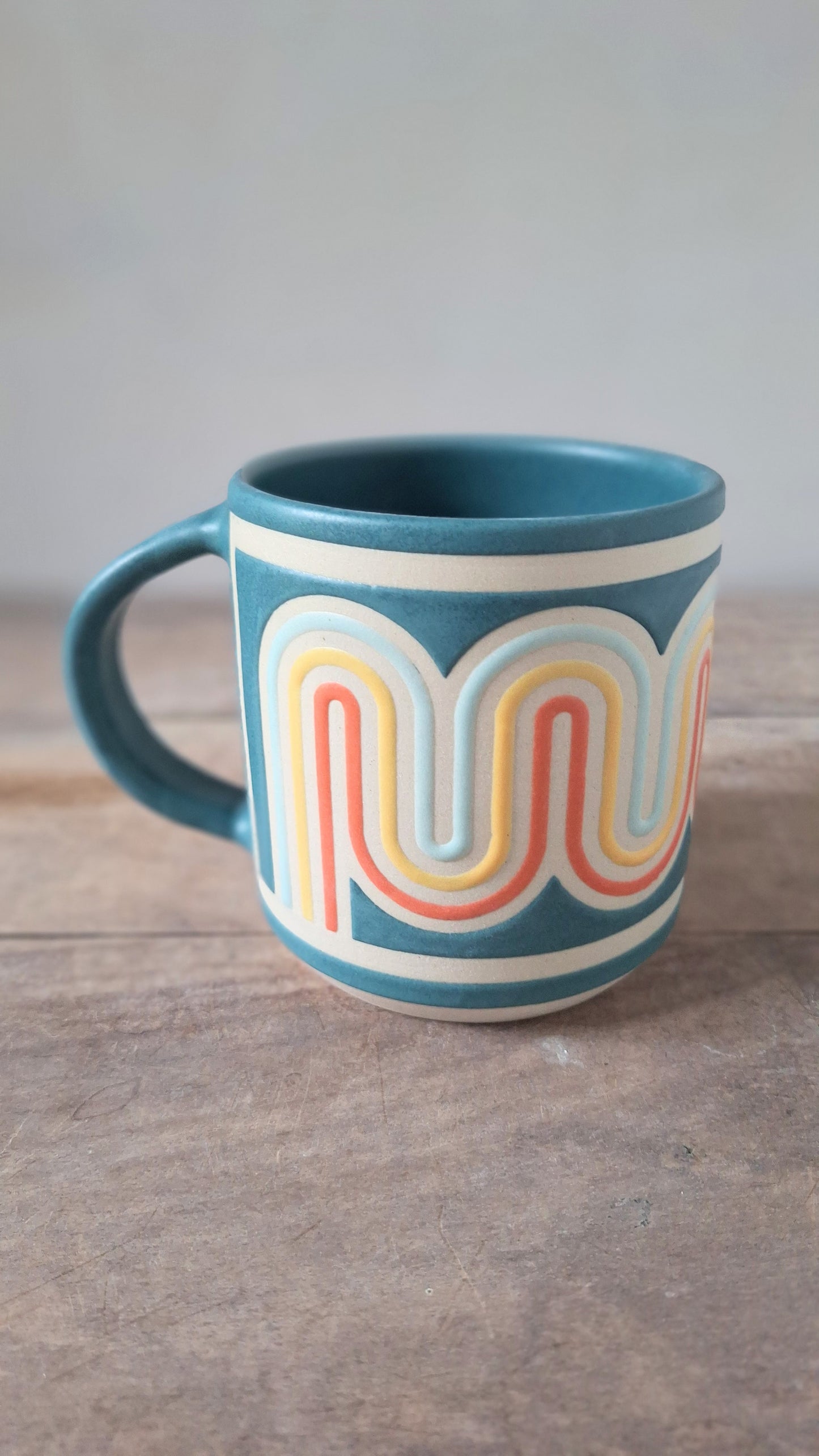 Teal Squiggle Mug
