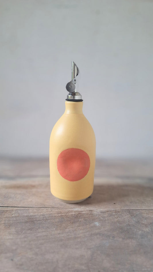 Yellow Dot Olive Oil Cruet