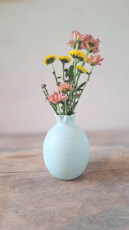 Blue Ripple Bud Vase