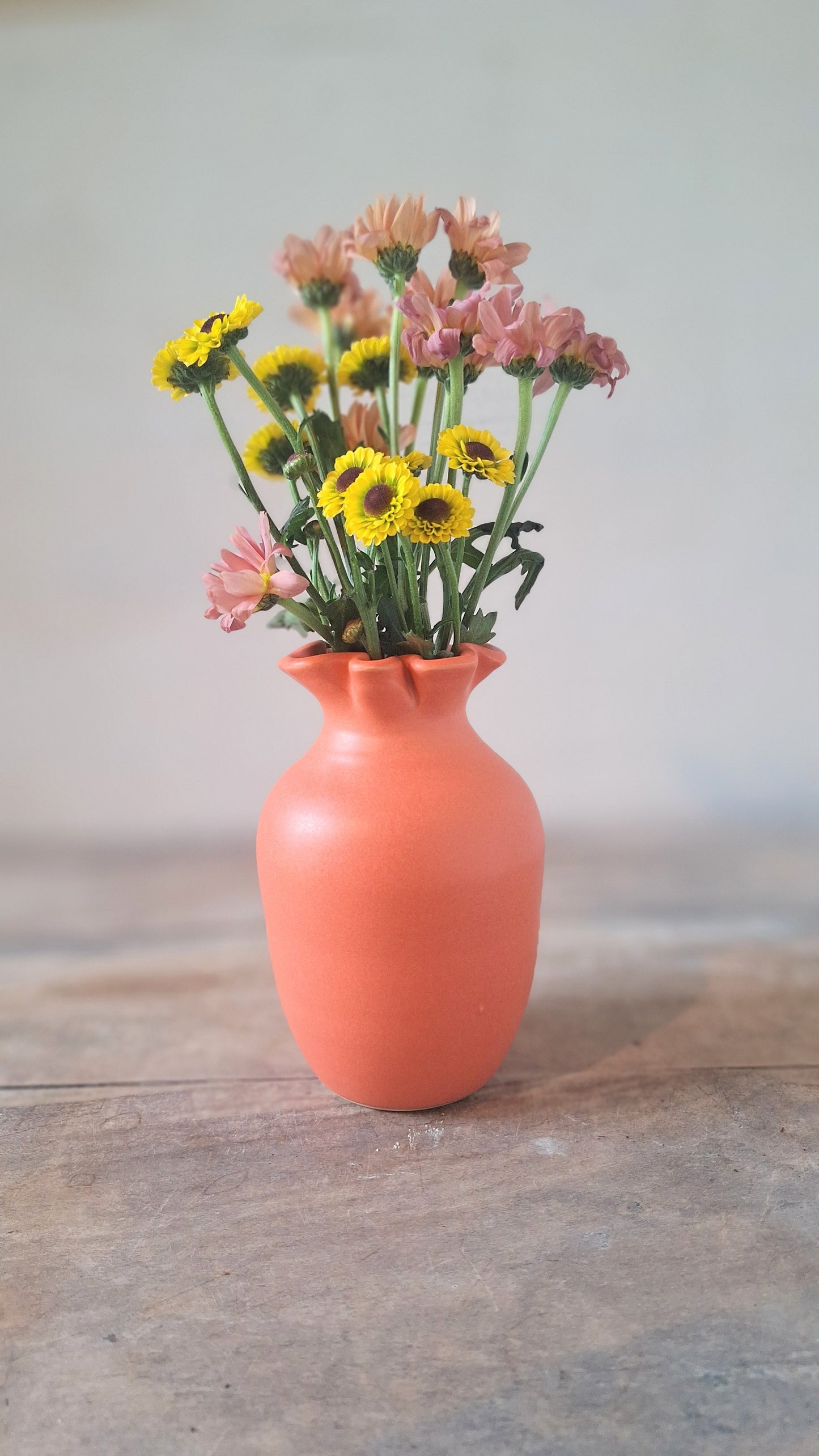 Coral Ripple Bud Vase