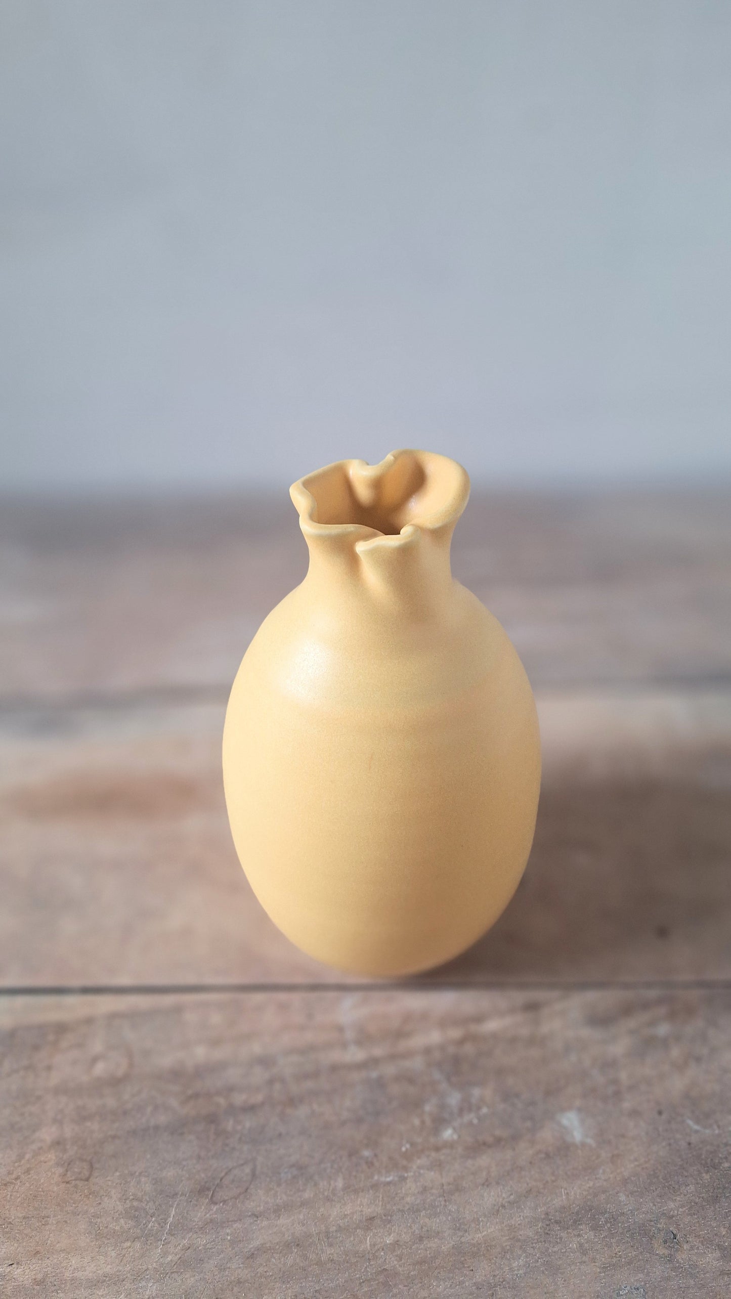 Yellow Ripple Bud Vase