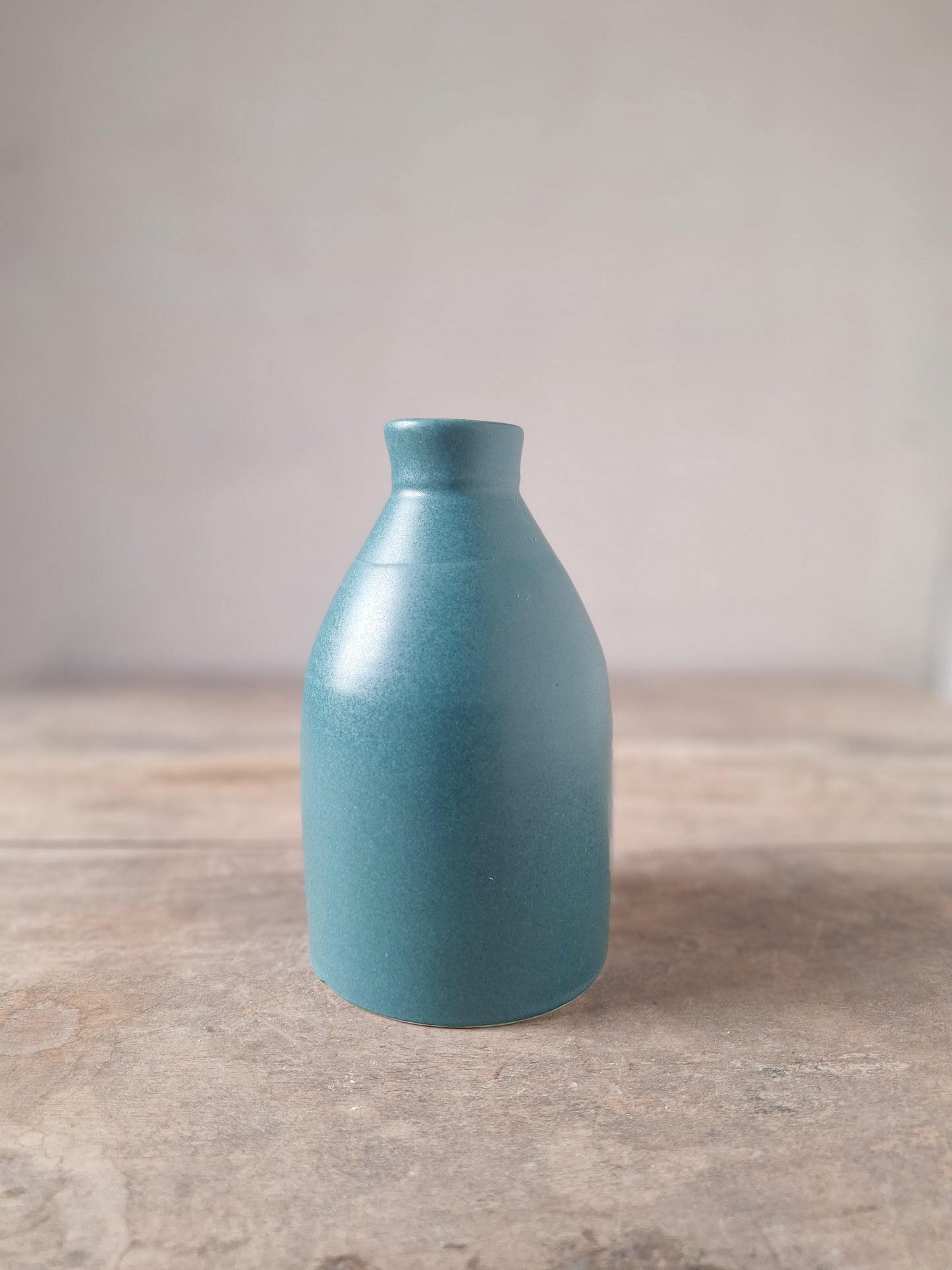 Teal Tulip Bud Vase
