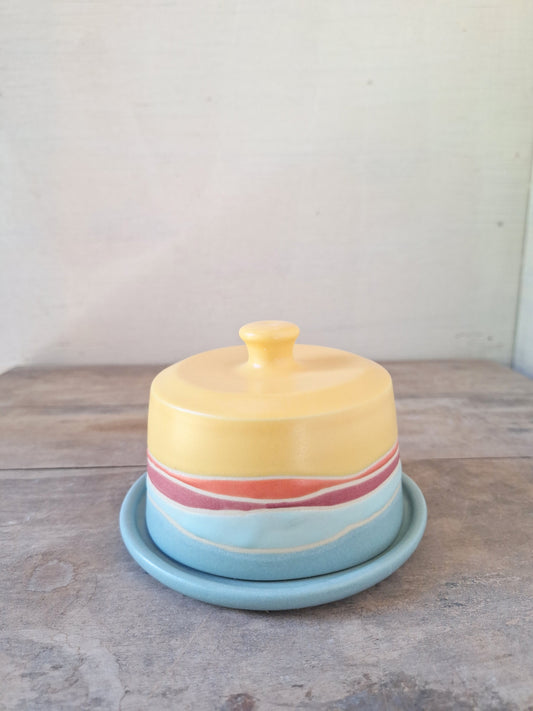 Yellow Landscape Butter Dish