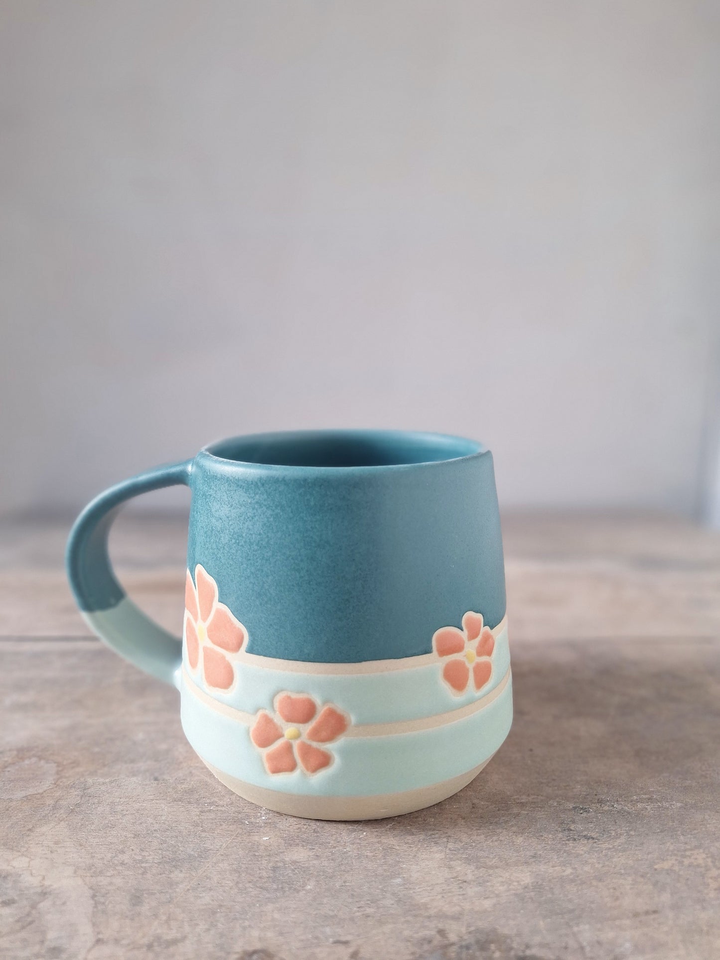 Teal/Blue Geo Flower Mug
