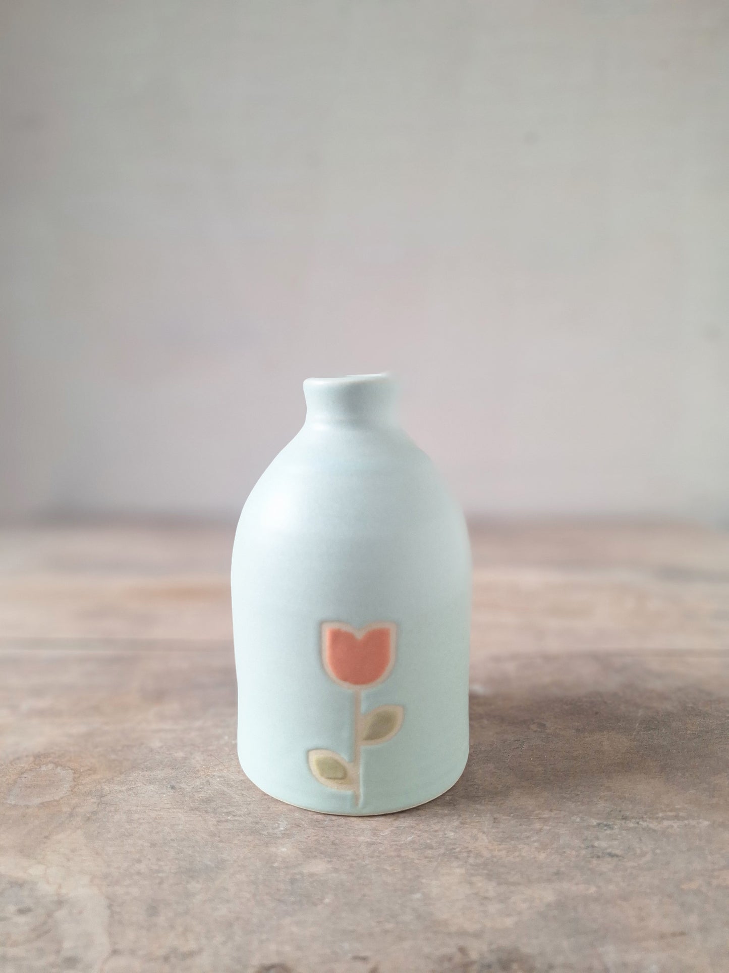 Antique Blue Tulip Bud Vase