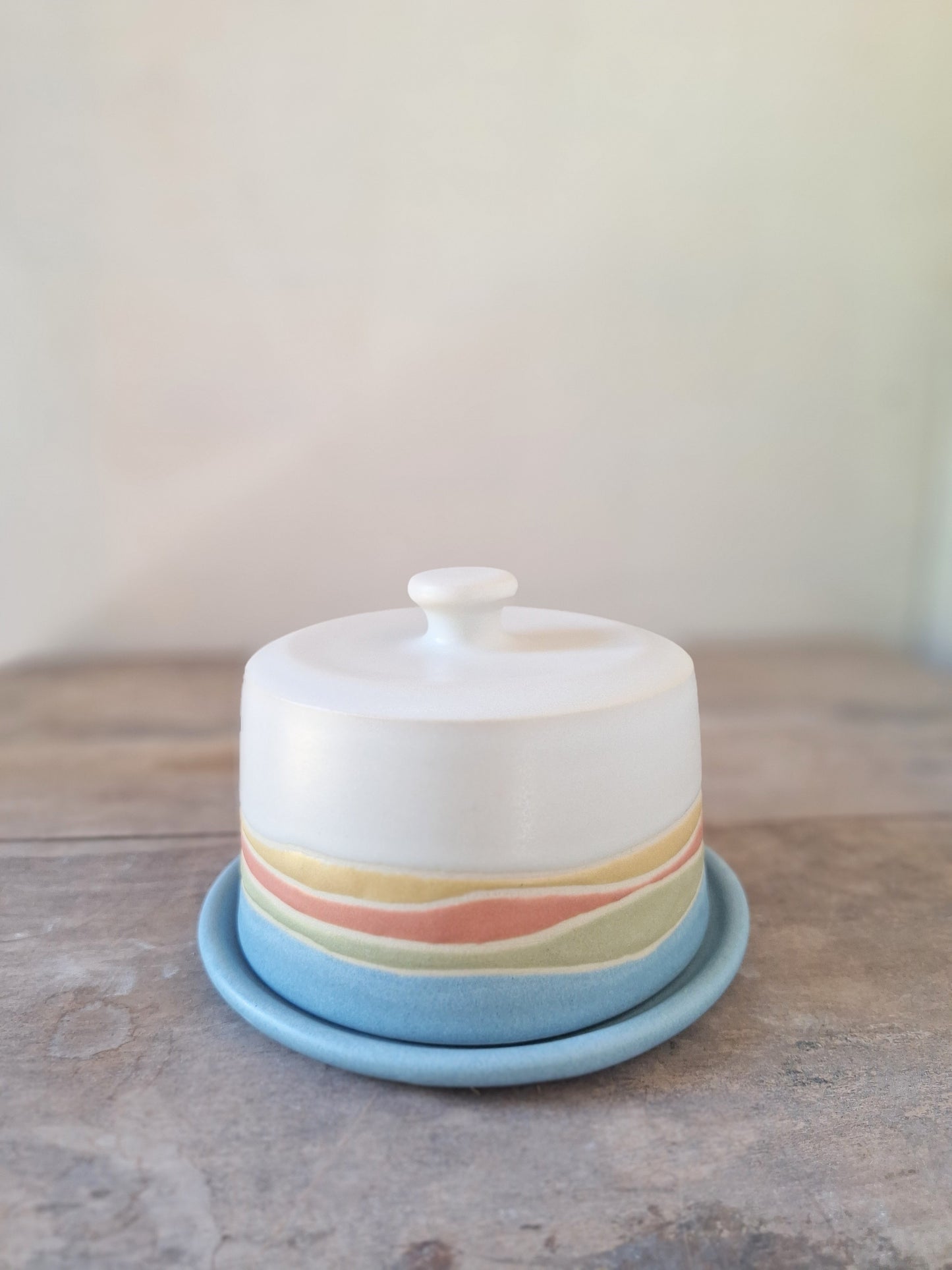 White Landscape Butter Dish