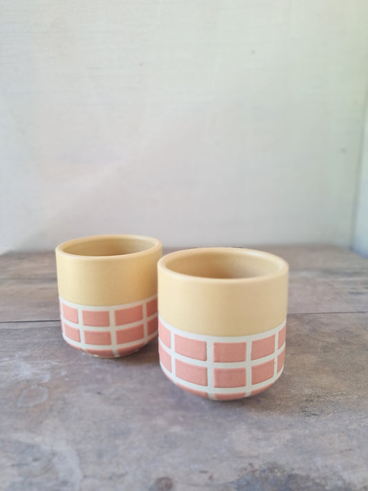 Mustard/Henna Tile Little Sippers Pair