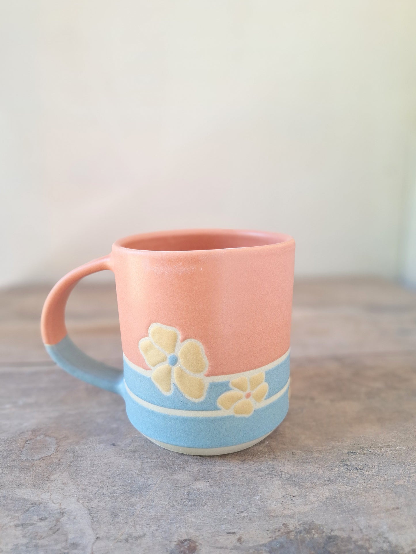 Henna/Blue Geo Flower Mug