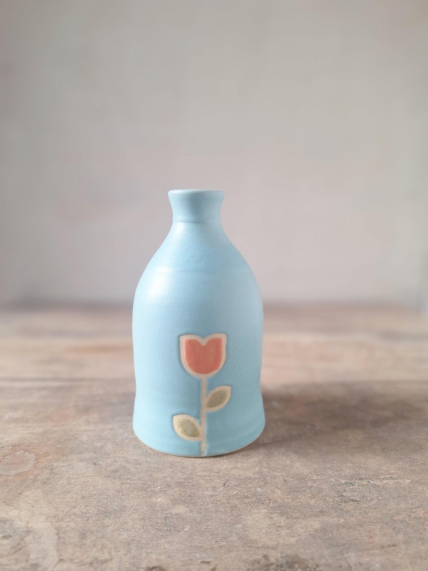 Sky Blue Tulip Bud Vase